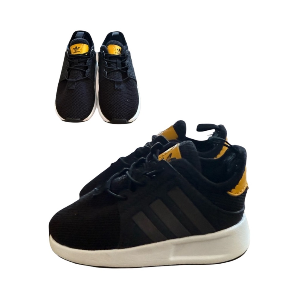Adidas Originals Toddler Sneakers Size 6 Black Gold Lightweight Shoes